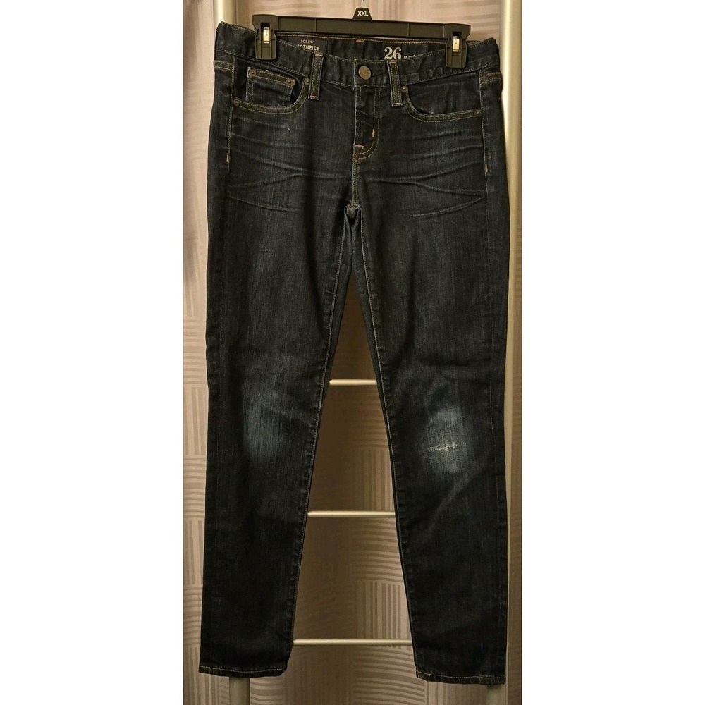 J. Crew Jeans Women's 26 Distressed Blue Toothpick Skinny Ankle Stretch Denim